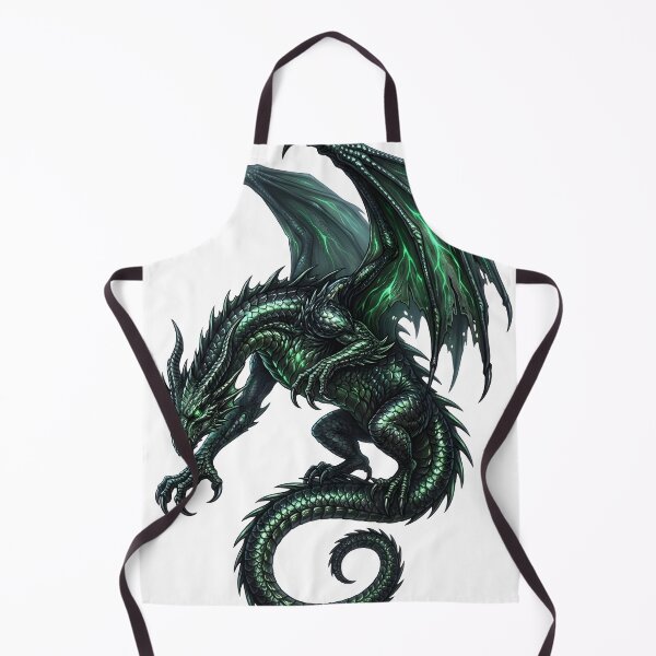Item preview, Emerald Shadow Dragon Fantasy Art | Green Winged Dragon Gothic Illustration designed and sold by DragonSerpent Ink.