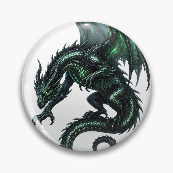 Item preview, Emerald Shadow Dragon Fantasy Art | Green Winged Dragon Gothic Illustration designed and sold by DragonSerpent Ink.