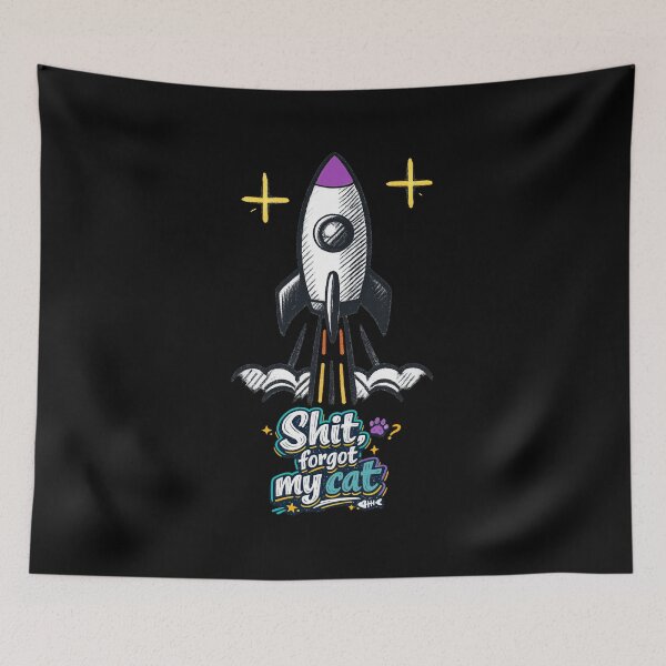 Item preview, Shit, Forgot My Cat – Funny Cat Quote Design designed and sold by Rocket&Stars.