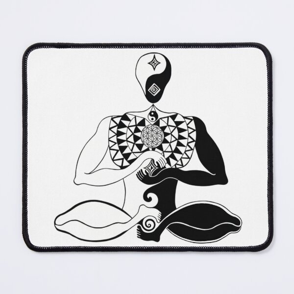 Item preview, Flower of Life Yin Yang Yogi - Minimalist Sacred Geometry Meditation Art designed and sold by Neurotik Labs.