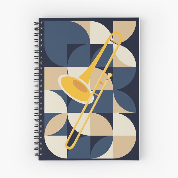 Item preview, Bauhaus Trombone Art | Geometric Brass Instrument Print | Mid-Century Modern Music Print | Minimalist Jazz Decor designed and sold by Studio pod Burom.
