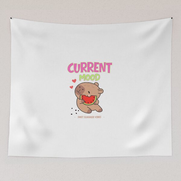 Item preview, Current Mood Capybara Eating Sweet Watermelon designed and sold by KAWAII STUDIO NB.