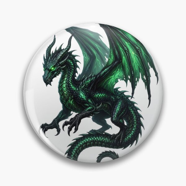 Item preview, Emerald Green Dragon Fantasy Art | Fierce Mythical Dragon Illustration designed and sold by DragonSerpent Ink.