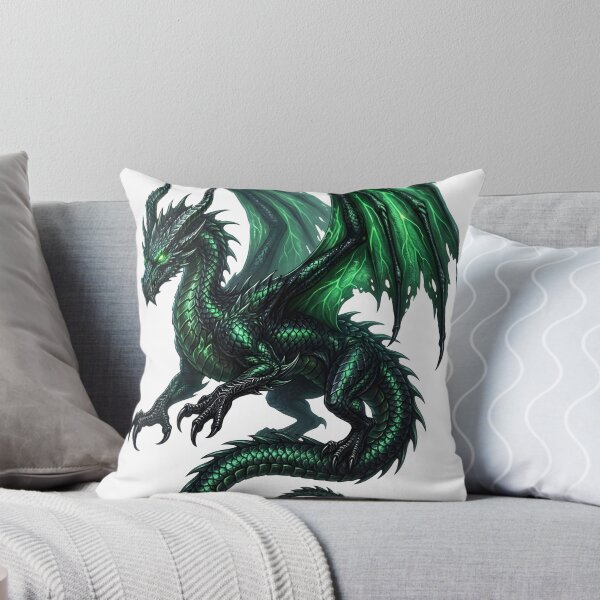 Item preview, Emerald Green Dragon Fantasy Art | Fierce Mythical Dragon Illustration designed and sold by DragonSerpent Ink.