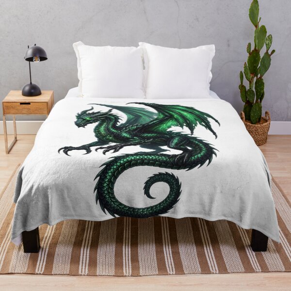 Item preview, Emerald Green Dragon Fantasy Art | Fierce Mythical Dragon Illustration designed and sold by DragonSerpent Ink.