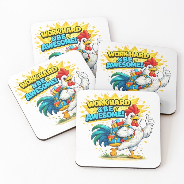Item preview, Work Hard & Be Awesome – Cute Rooster Back to School Design designed and sold by HoMya.