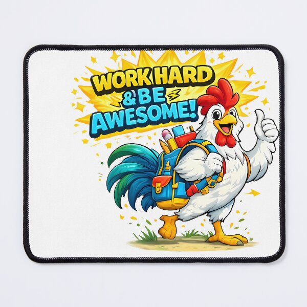 Item preview, Work Hard & Be Awesome – Cute Rooster Back to School Design designed and sold by HoMya.