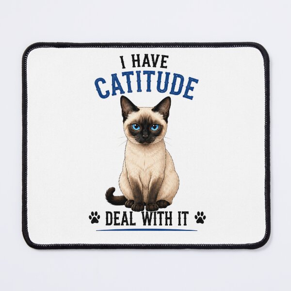 Item preview, I Have Catitude Deal With It – Funny Siamese Cat T-Shirt | Cute Cat Lover Gift | Cat Attitude Graphic Tee | Blue-Eyed Kitty Design designed and sold by TeehMeow.