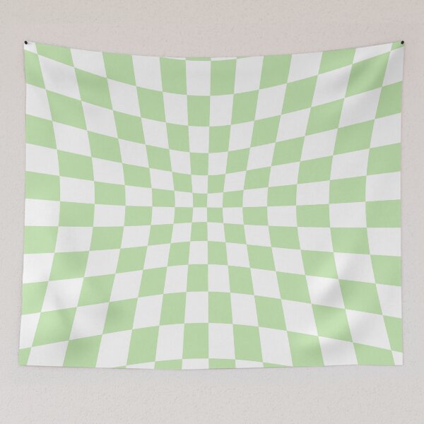 Item preview, Warped Light Green Chequered Pattern designed and sold by Jeallan Designs.