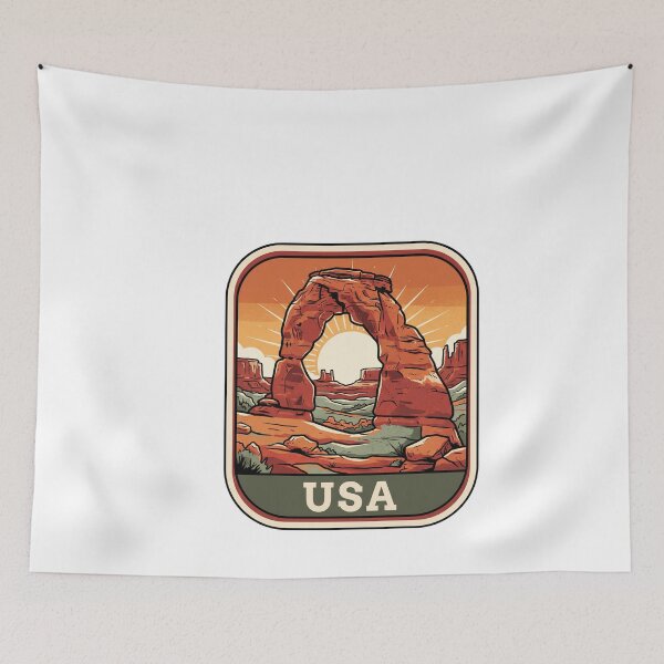 Item preview, Vintage Delicate Arch Utah National Park USA Travel Poster designed and sold by Paper Drip.