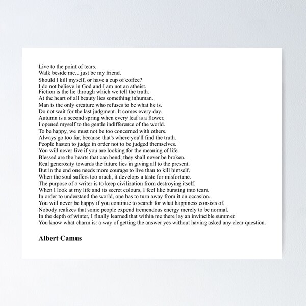 Item preview, Albert Camus Quotes designed and sold by Miguel Queiruga.