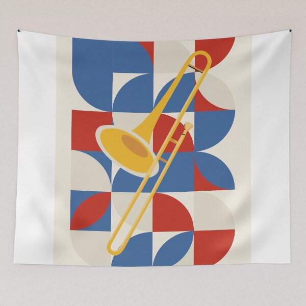 Item preview, Bauhaus Trombone Art Print | Abstract Brass Instrument Print | Mid-Century Modern Music Art | Geometric Jazz Decor designed and sold by Studio pod Burom.