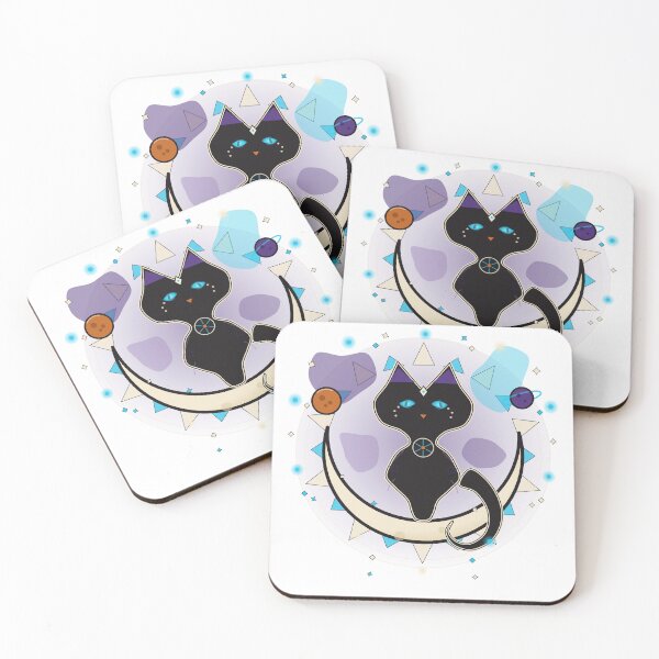 Item preview, Cosmic Black Cat – Celestial Moon & Space Art designed and sold by moditeck.