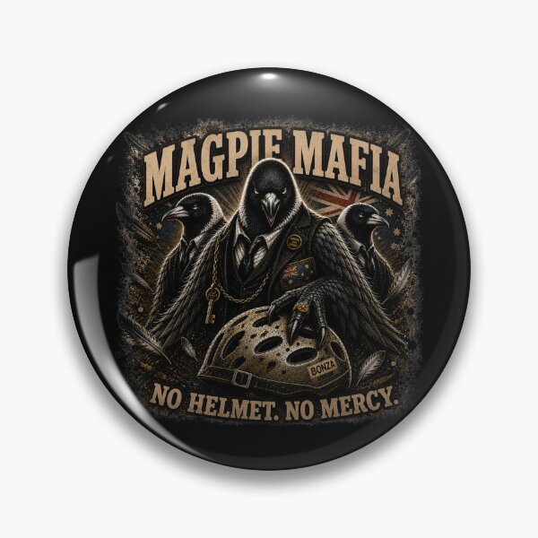 Item preview, Magpie Mafia | No Helmet. No Mercy. | Funny Australian Magpie Graphic T-Shirt designed and sold by EverclearDesign.