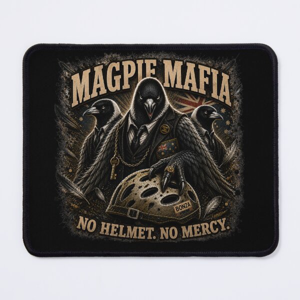 Item preview, Magpie Mafia | No Helmet. No Mercy. | Funny Australian Magpie Graphic T-Shirt designed and sold by EverclearDesign.