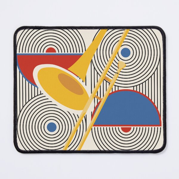 Item preview, Bauhaus Trombone Print | Geometric Brass Instrument Art | Mid-Century Modern Music Print | Abstract Jazz Decor designed and sold by Studio pod Burom.