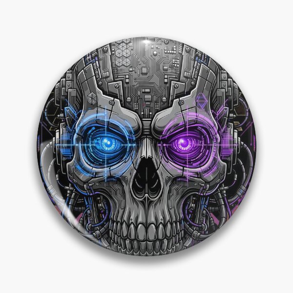 Item preview, Futuristic Cyberpunk Skull Artwork designed and sold by SurStudio.