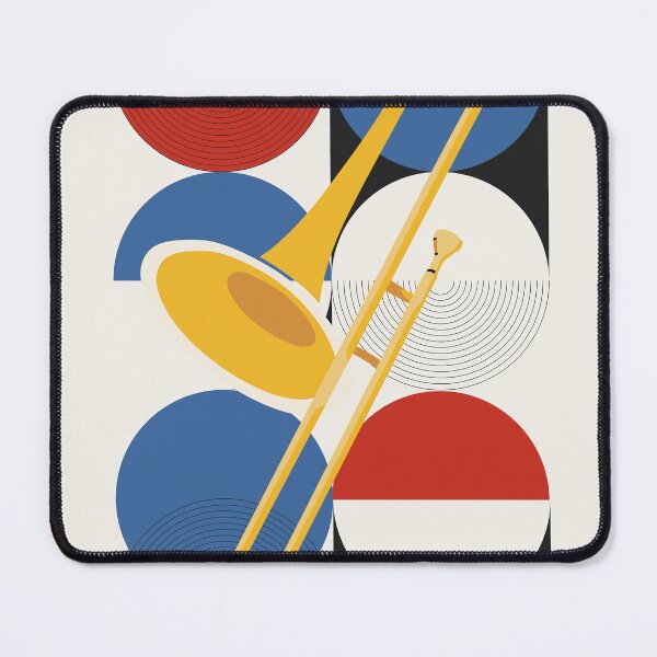 Item preview, Bauhaus Trombone Print | Abstract Brass Instrument Art | Mid-Century Modern Music Print | Geometric Jazz Decor designed and sold by Studio pod Burom.