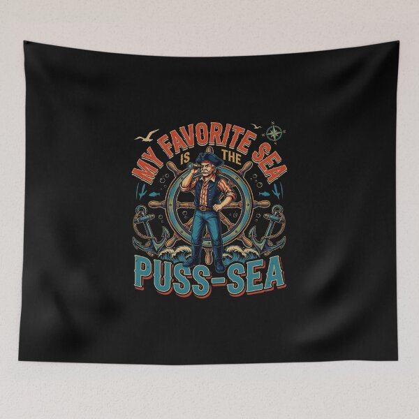 Item preview, My Favorite Sea is The Puss-sea Funny Adult Design designed and sold by DarkRelicStudio.