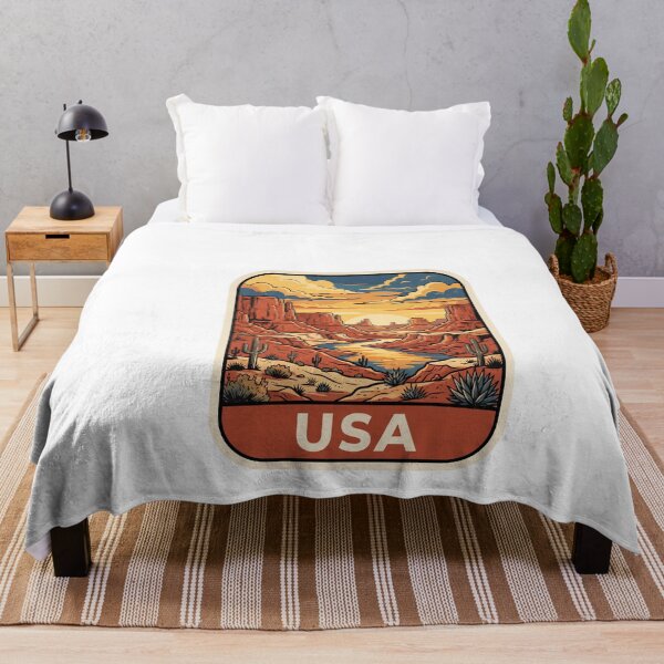 Item preview, Vintage USA Desert Canyon Saguaro Retro Travel Poster Art designed and sold by Paper Drip.