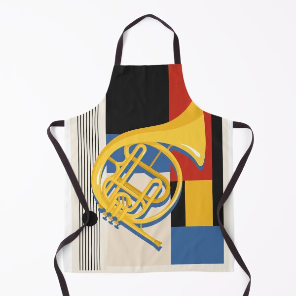 Item preview, Bauhaus French Horn Art | Minimalist Geometric Music Print | Mid-Century Modern Jazz Print | Blue, Red And Yellow Edition designed and sold by Studio pod Burom.