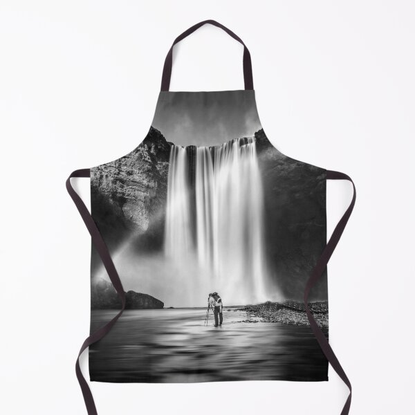 Item preview, Waterfall Rainbow Landscape fine art nature black and white photograph print designed and sold by Astrid Arkhangelsky.
