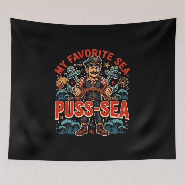 Item preview, My Favorite Sea is The Puss-sea Funny Adult Design designed and sold by DarkRelicStudio.