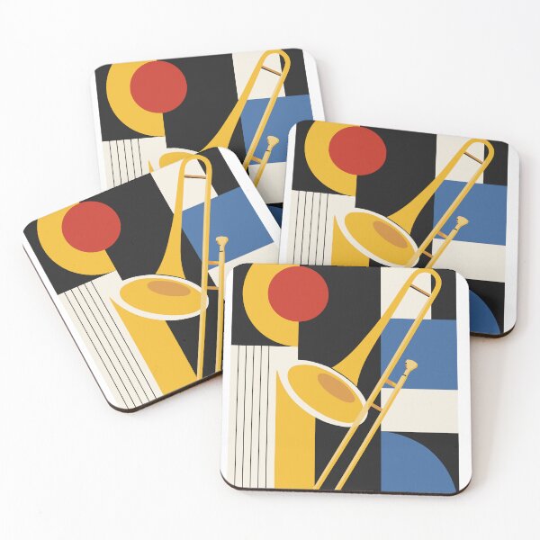 Item preview, Trombone Bauhaus Print, Mid Century Modern Music Decor designed and sold by Studio pod Burom.