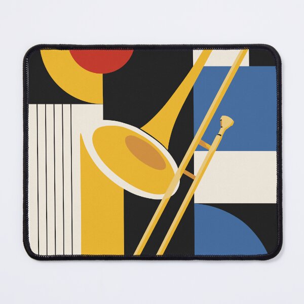 Item preview, Trombone Bauhaus Print, Mid Century Modern Music Decor designed and sold by Studio pod Burom.