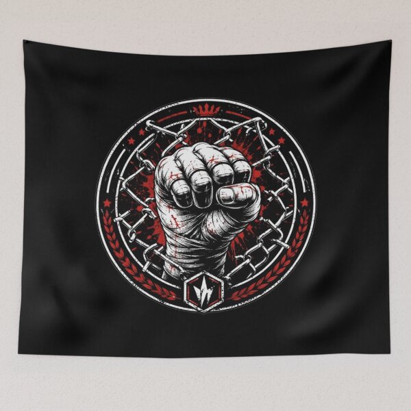 Item preview, Fighter's Fist Cage Badge designed and sold by RadekArt.