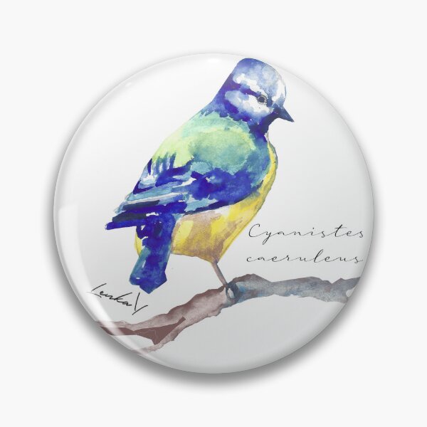 Item preview, Blue Tit Watercolour Bird Painting designed and sold by Lenka Draws.