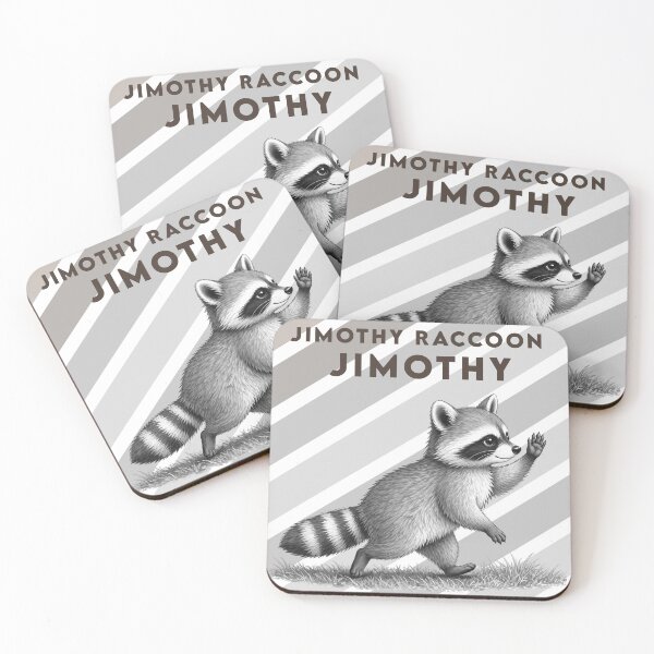Item preview,  jimothy raccoon black and white  designed and sold by 4Dart.
