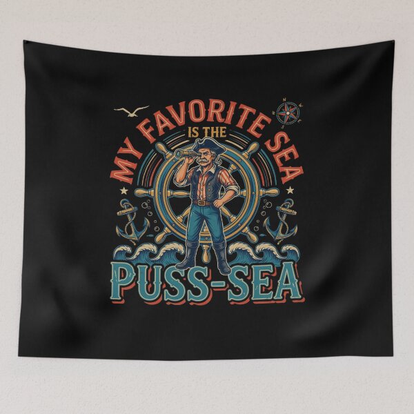 Item preview, My Favorite Sea is The Puss-sea Funny Adult Design designed and sold by DarkRelicStudio.