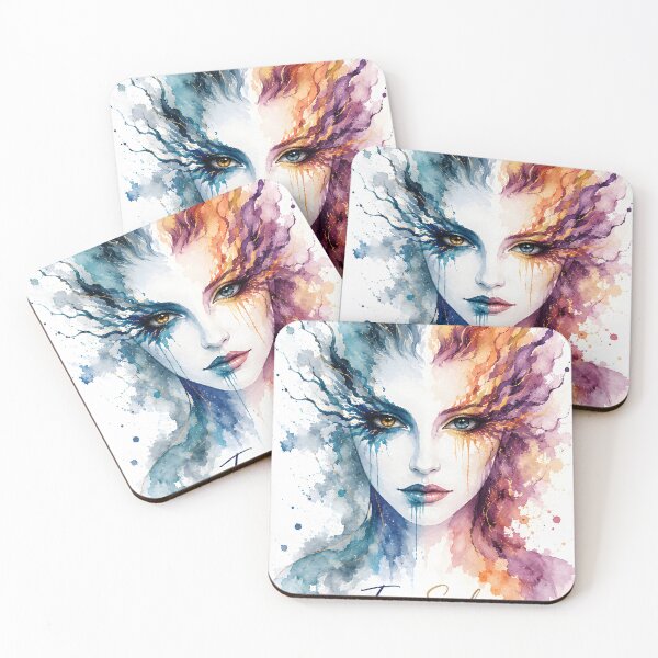 Item preview, Two Souls One Mind Watercolor Art designed and sold by loukaidigitals.