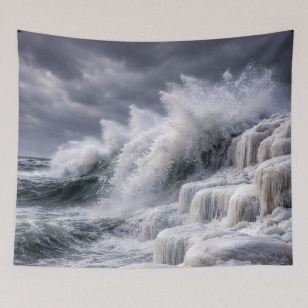 Item preview, Frozen Ocean Waves – Winter Coastal designed and sold by Yomere.