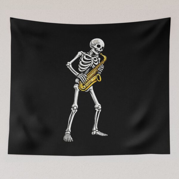 Item preview, Skeleton Playing Saxophone Funny Musician Halloween Design designed and sold by LiftyGifts.