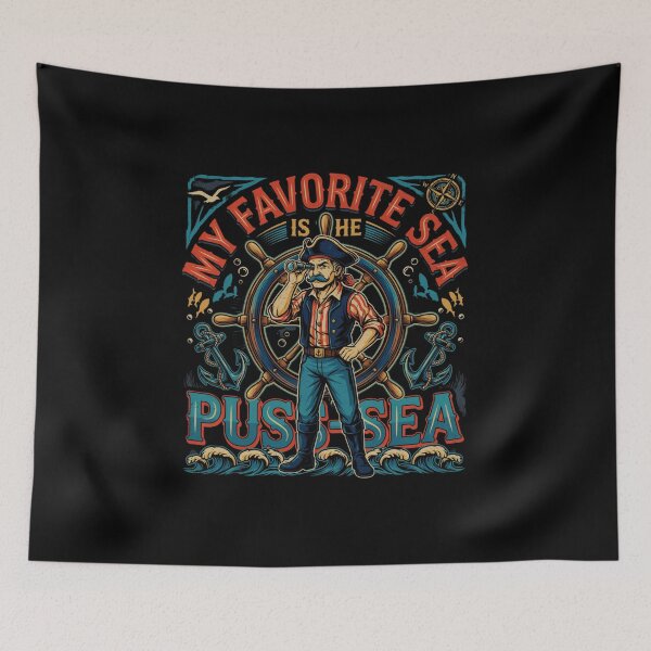 Item preview, My Favorite Sea is The Puss-sea Funny Adult Design designed and sold by DarkRelicStudio.