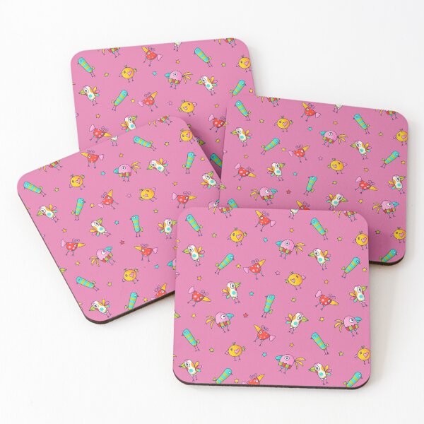 Item preview, Colorful Birds on Pink designed and sold by MissMelsa.