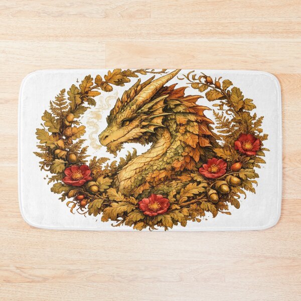 Item preview, Vintage Botanical Woodland Dragon European Folklore Art designed and sold by DragonStore210.