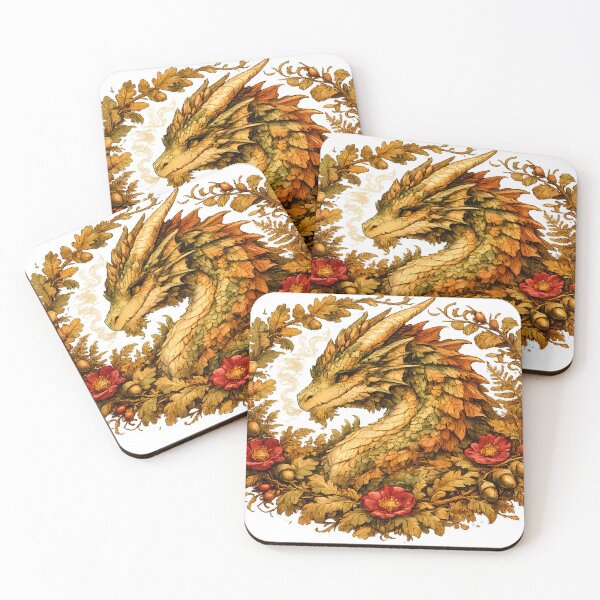 Item preview, Vintage Botanical Woodland Dragon European Folklore Art designed and sold by DragonStore210.