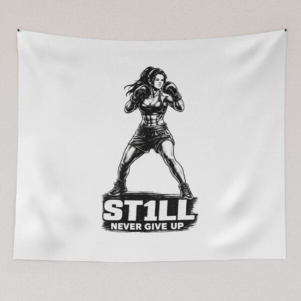 Item preview, ST1LL Never Give Up – Female Boxer Motivation designed and sold by ST1LL ONE.