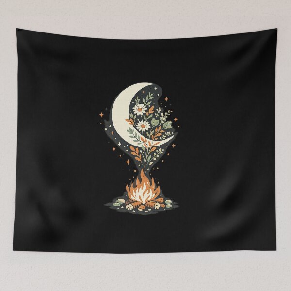 Item preview, Moonlit Wildflower Campfire Vintage Nature & Stargazing Aesthetic designed and sold by teemix.