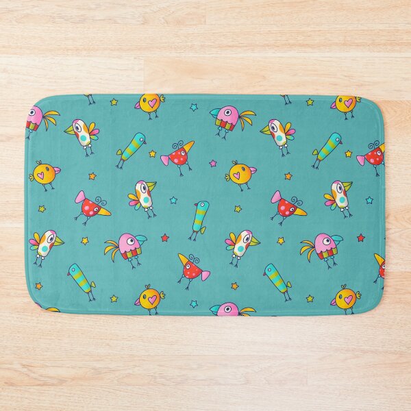 Item preview, Colorful Birds on Teal designed and sold by MissMelsa.