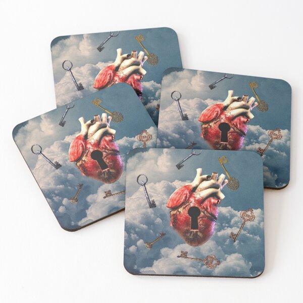 Item preview, A Thousand Unlocks – Surrealist Heart & Floating Keys Art Print  designed and sold by seamless.