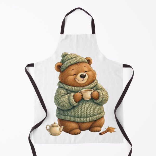 Item preview, Cozy Woodland Bear Enjoying Tea | Cute Tea Lover Cottagecore Animal Illustration designed and sold by vigzhifushions.
