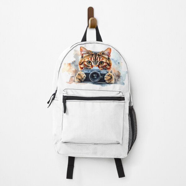 Item preview, Curious Tabby Cat Holding Vintage Camera designed and sold by BetweenForms.