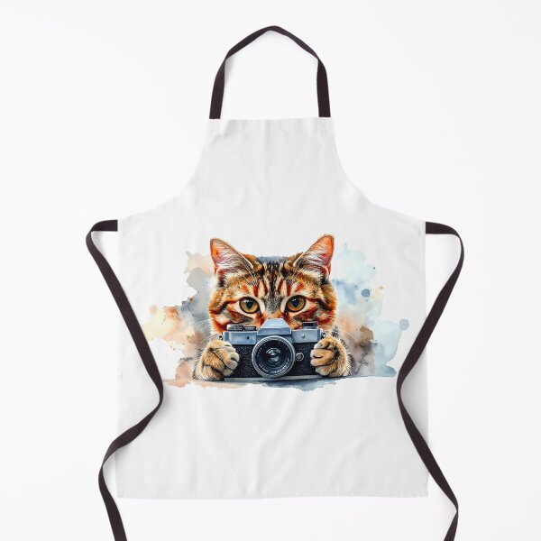 Item preview, Curious Tabby Cat Holding Vintage Camera designed and sold by BetweenForms.