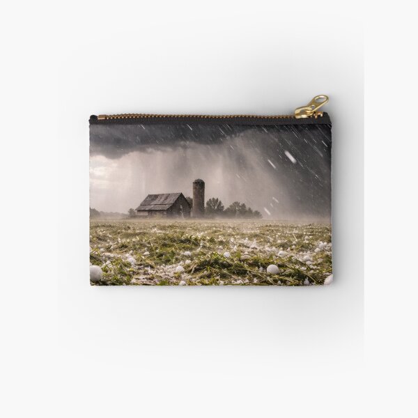 Item preview, Hailstorm Over Farm – Dramatic Storm Landscape designed and sold by Yomere.