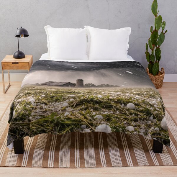 Item preview, Hailstorm Over Farm – Dramatic Storm Landscape designed and sold by Yomere.