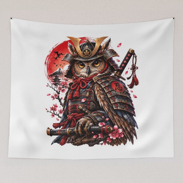 Item preview, Samurai Owl designed and sold by VerdePegajoso.